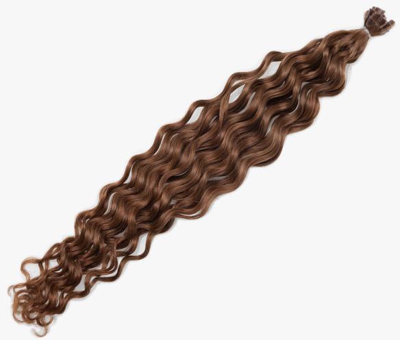 Rapunzel Nail Hair Original Curly 5.0 Brown 40 cm