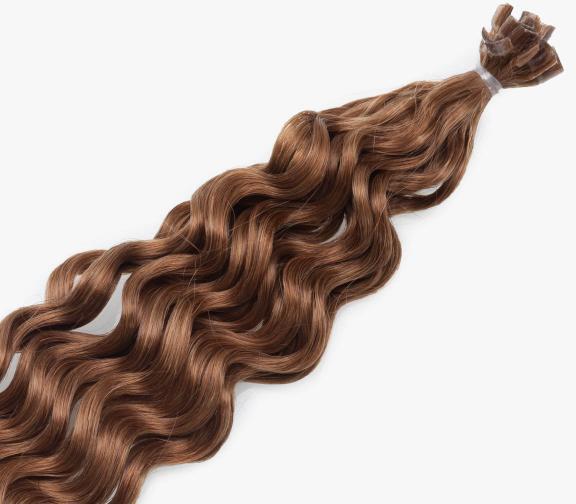 Rapunzel Nail Hair Original Curly 5.4 Copper Brown 40 cm