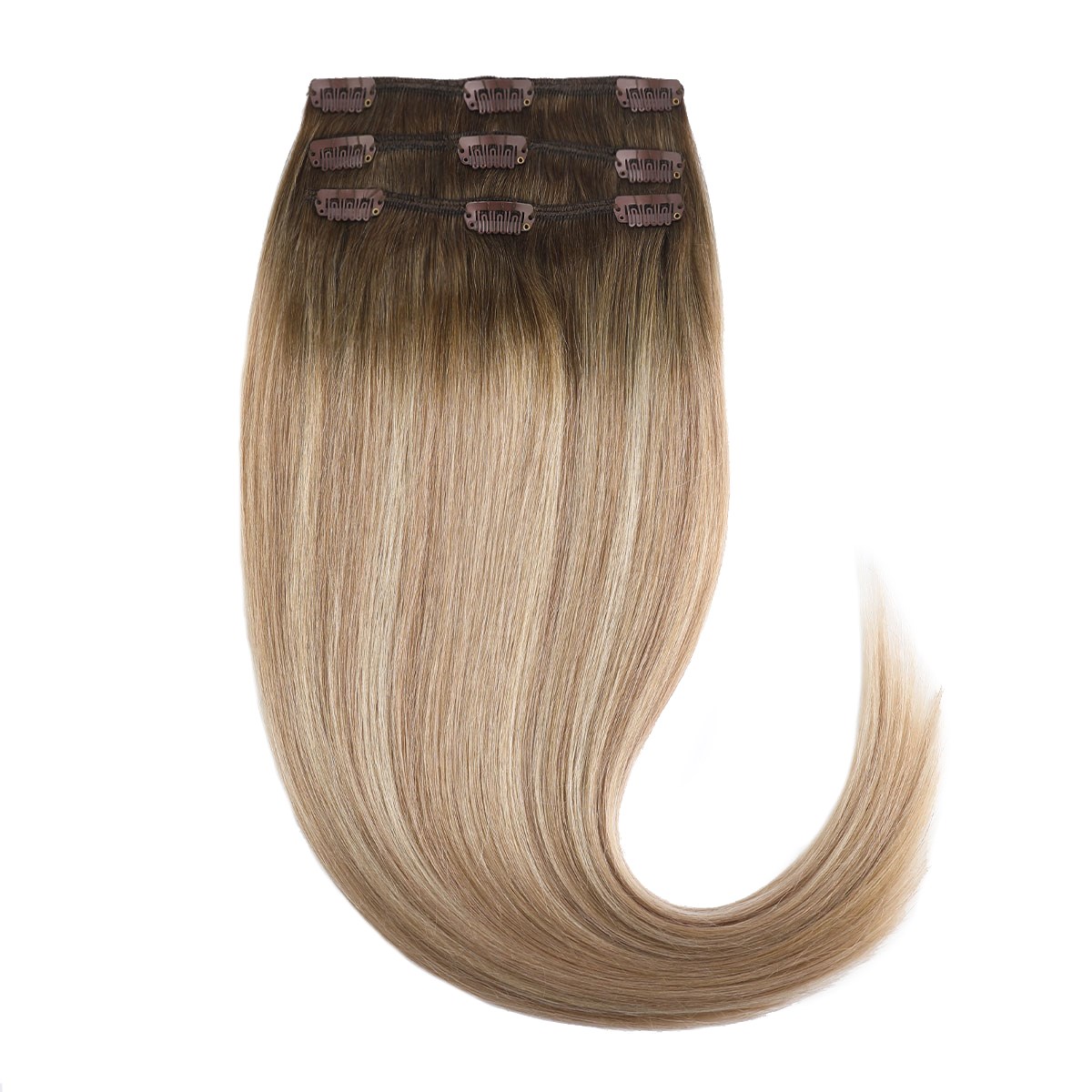 Clip-on set 3 pieces 50 cm Dark Ashy Blonde Balayage B2.6/10.