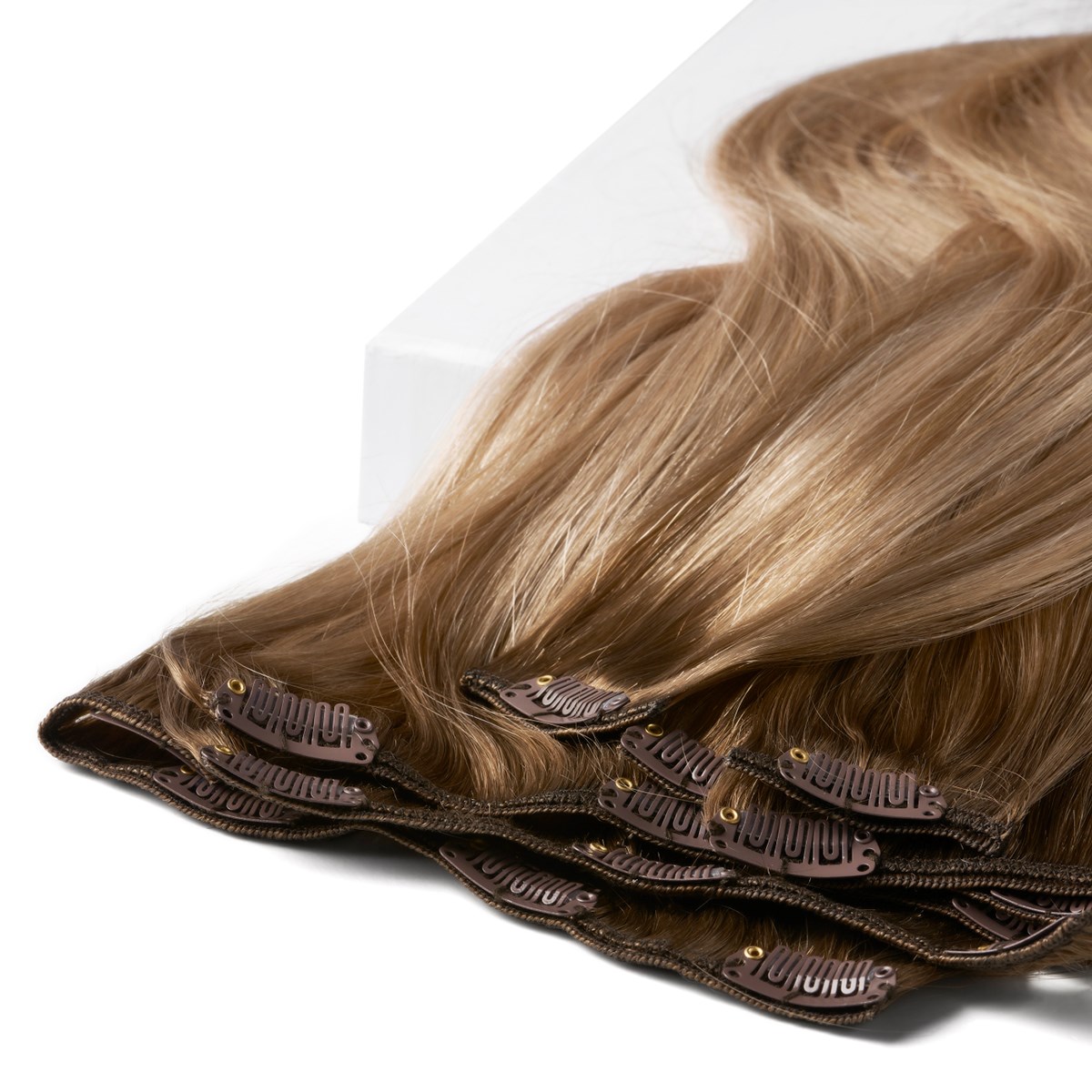 Alternativ bild 1 för Rapunzel of Sweden Clip-on set 7 pieces 40 cm Brown Ash Blonde Balayag