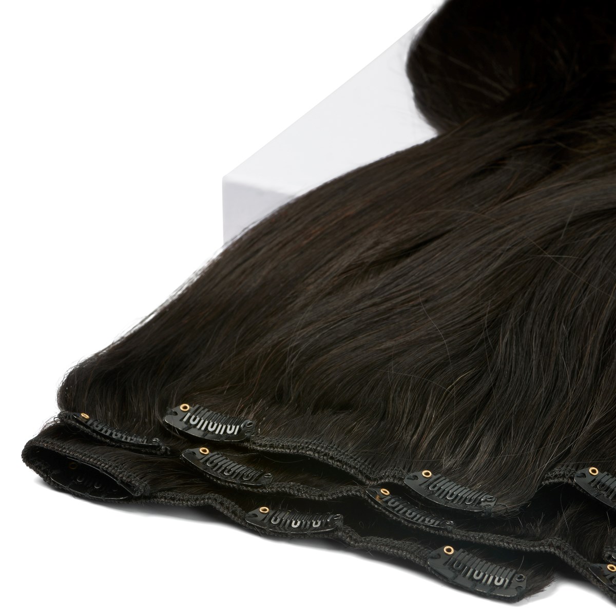 Alternativ bild 1 för Rapunzel of Sweden Clip-on set 7 pieces 50 cm 1.2 Black Brown