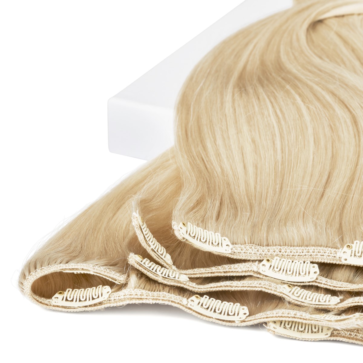 Alternativ bild 1 för Rapunzel of Sweden Clip-on set 7 pieces 50 cm 10.7 Light Grey