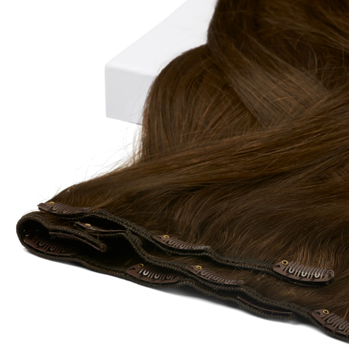 Alternativ bild 1 för Rapunzel of Sweden Clip-on set 7 pieces 50 cm 2.0 Dark Brown
