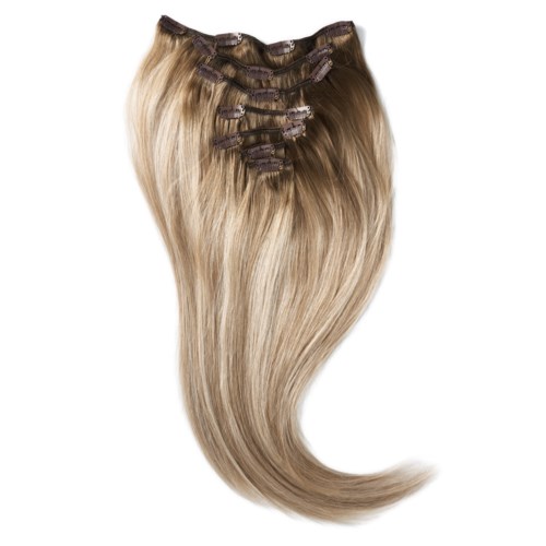 Rapunzel of Sweden Classic Clip-ins Straight / Medium Volume / 7 pieces 50 cm Dark Ashy Blonde Balayage B2.6/10.7