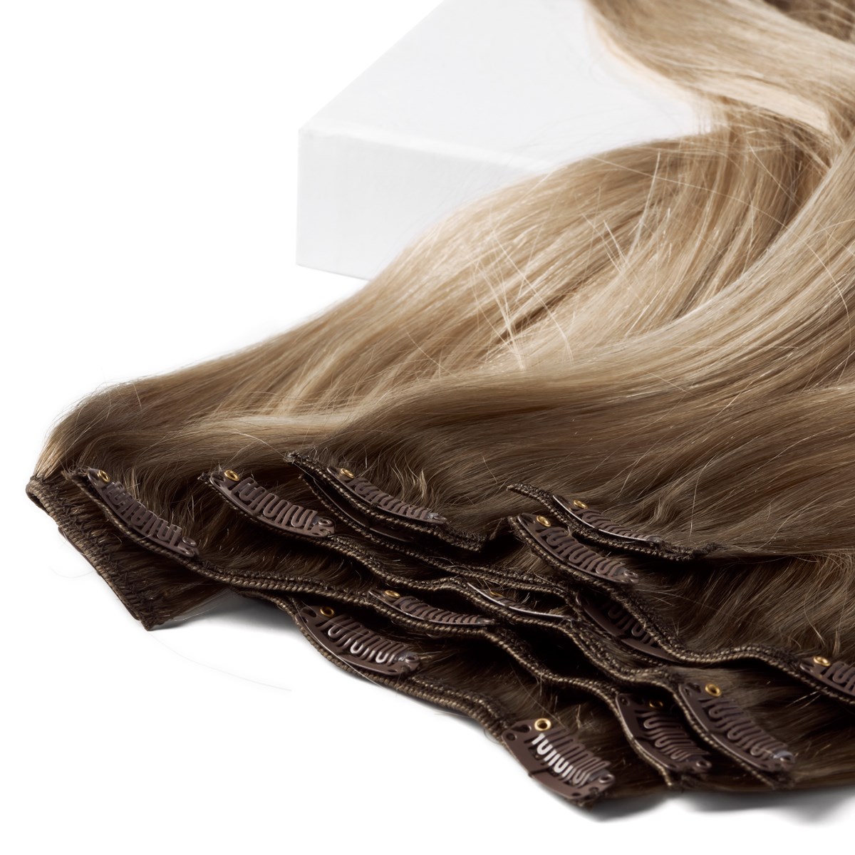 Alternativ bild 1 för Rapunzel of Sweden Clip-on set 7 pieces 50 cm Dark Ashy Blonde Balayag