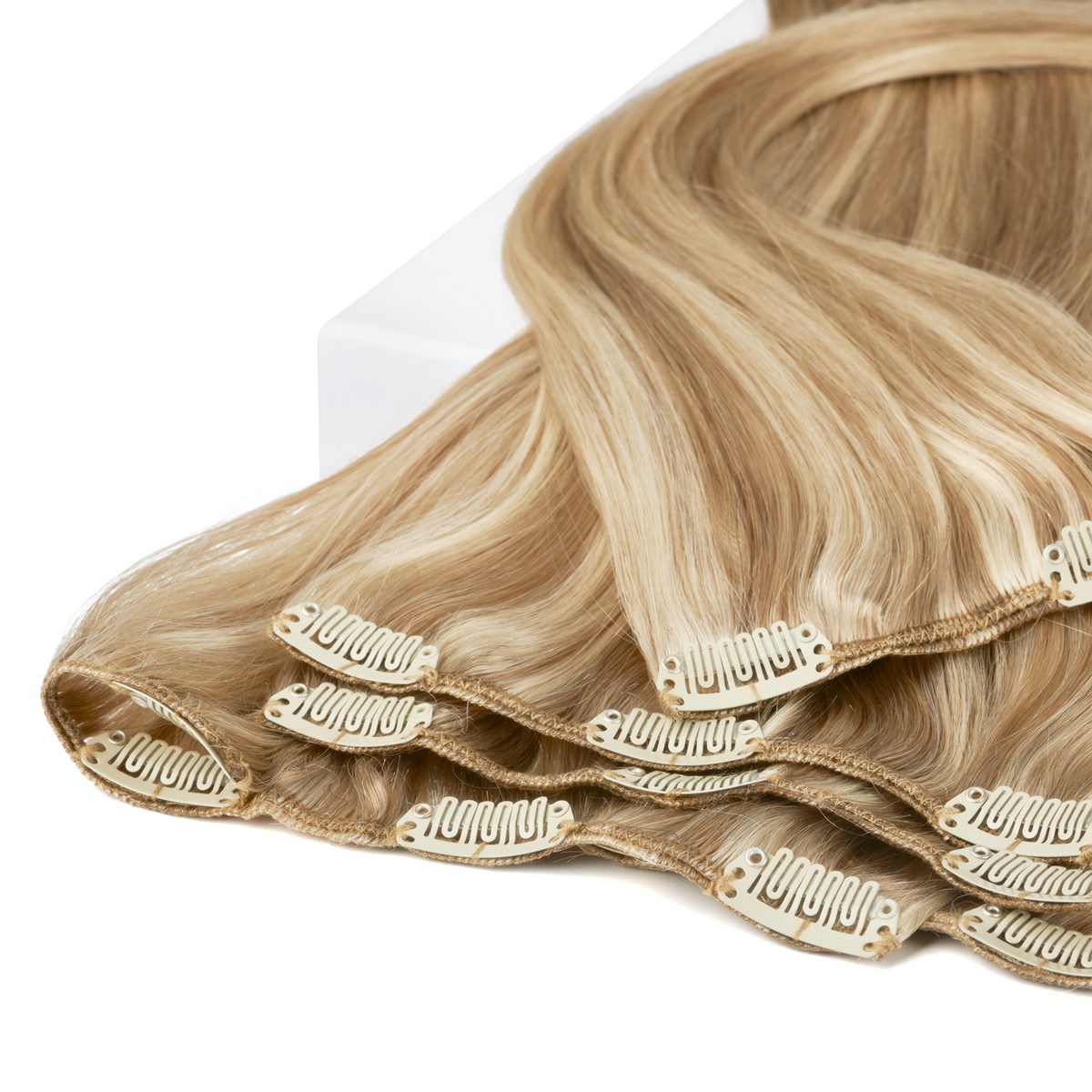 Alternativ bild 1 för Rapunzel of Sweden Clip-on set 7 pieces 50 cm M7.3/10.8 Cendre Ash Blo