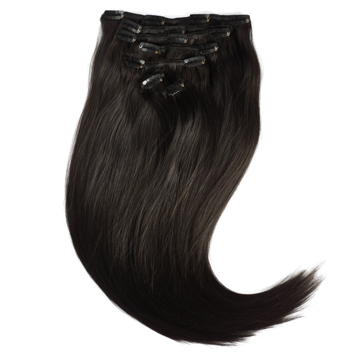 Rapunzel of Sweden Clip-on set 7 pieces 60 cm 1.2 Black Brown