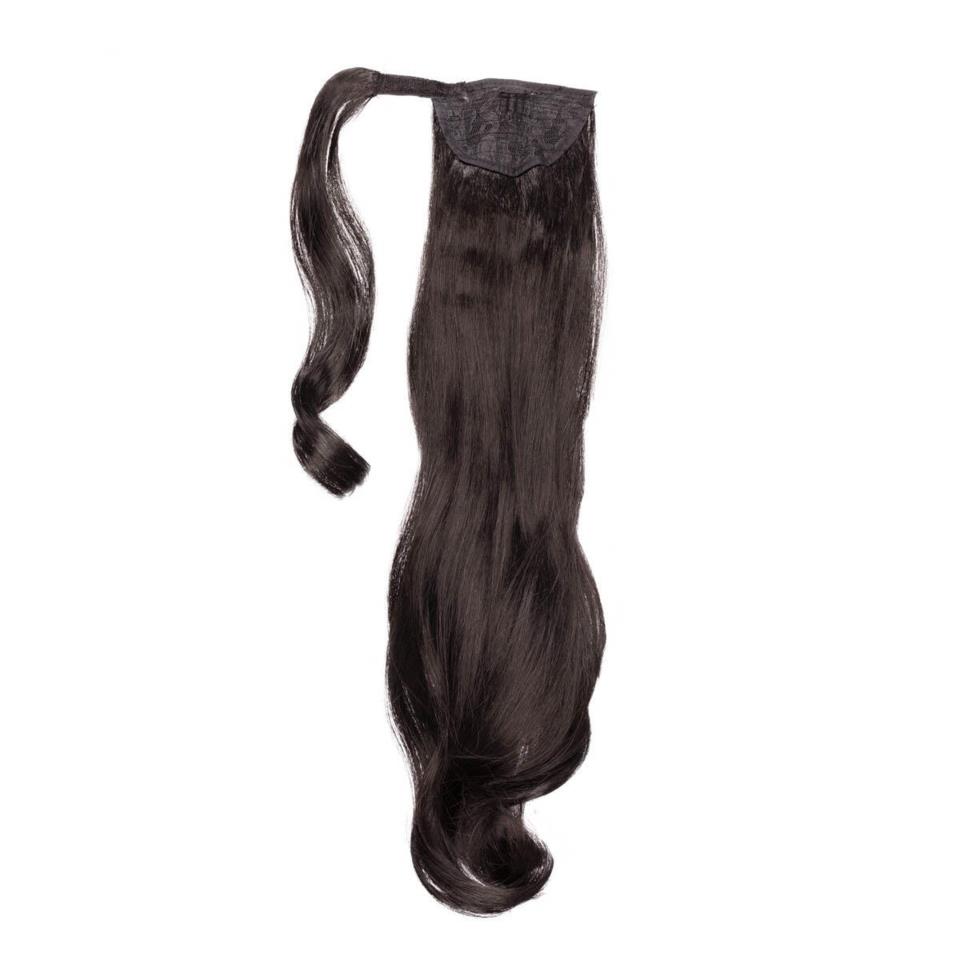 Rapunzel of Sweden Clip-in Ponytail Synthetic Beach Wave 1.2 Black Brown 50cm