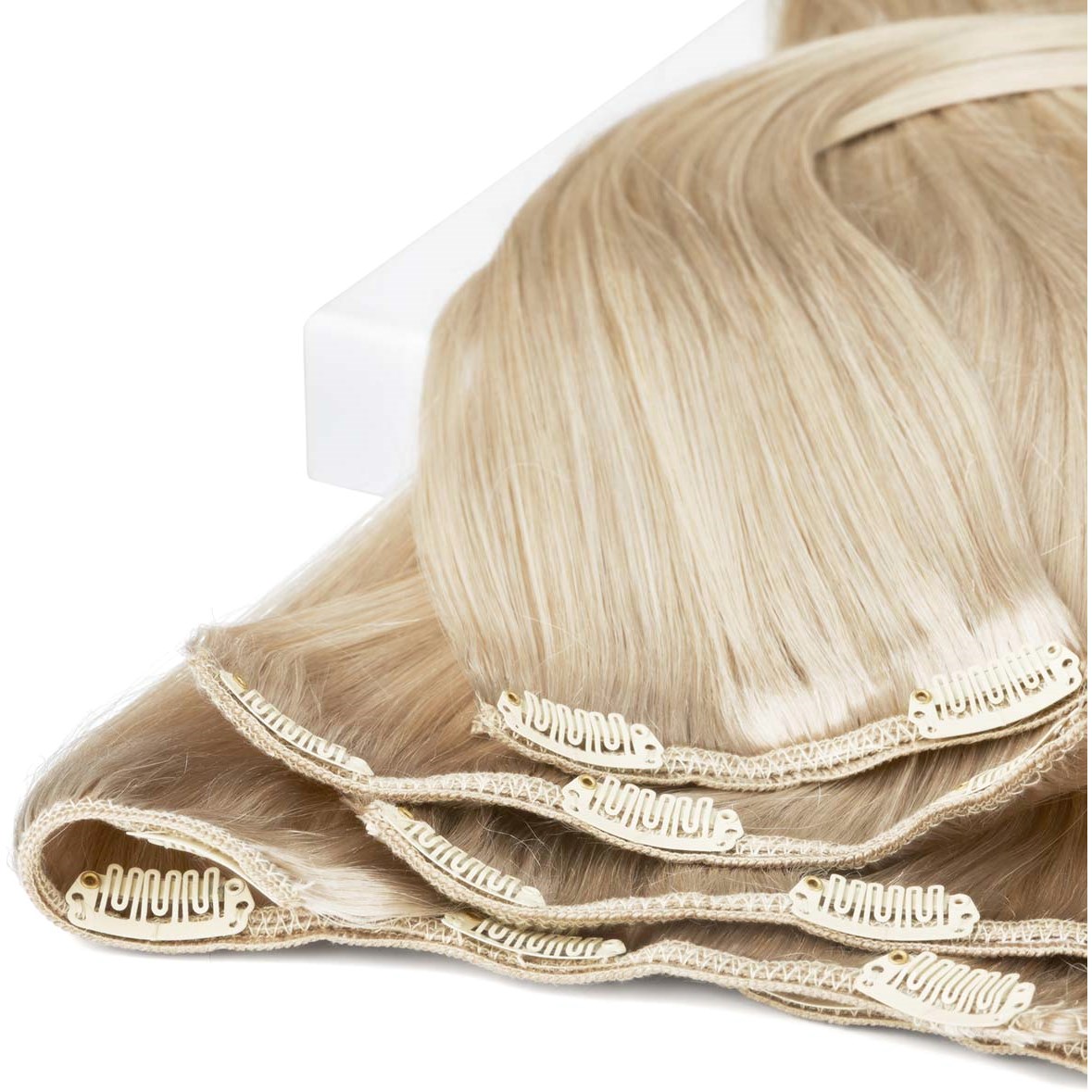 Alternativ bild 1 för Rapunzel of Sweden Clip-on set 7 pieces 50 cm 10.5 Grey