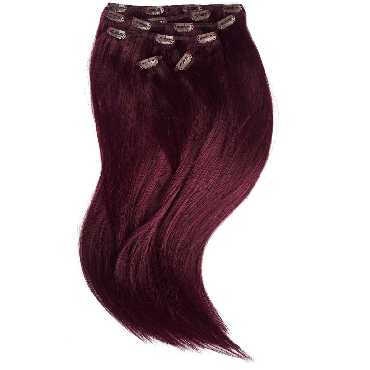Rapunzel Clip-on set 7 pieces 6.12 Dark Mahogany Brown 50 cm
