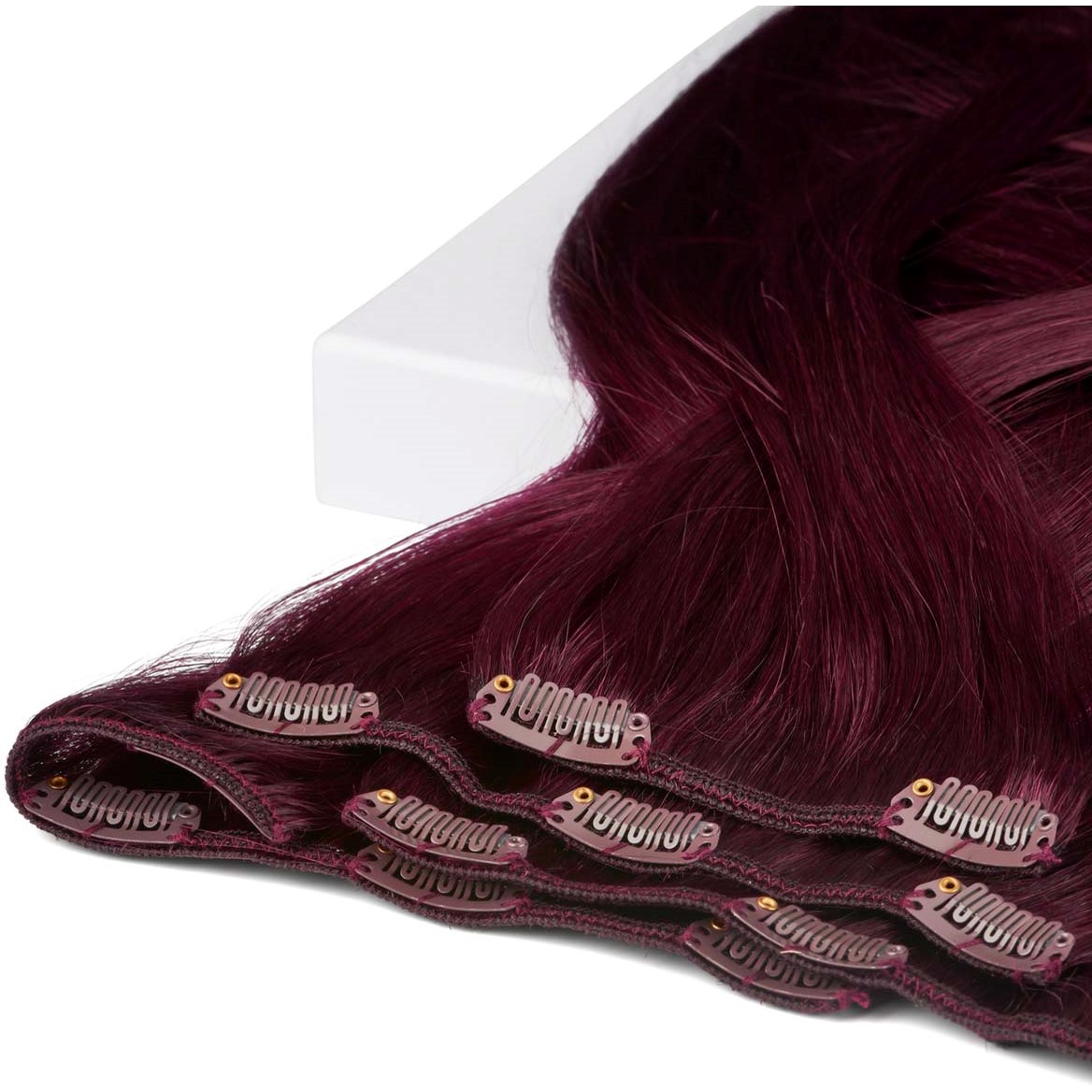 Alternativ bild 1 för Rapunzel of Sweden Clip-on set 7 pieces 50 cm 6.12 Dark Mahogany Brown
