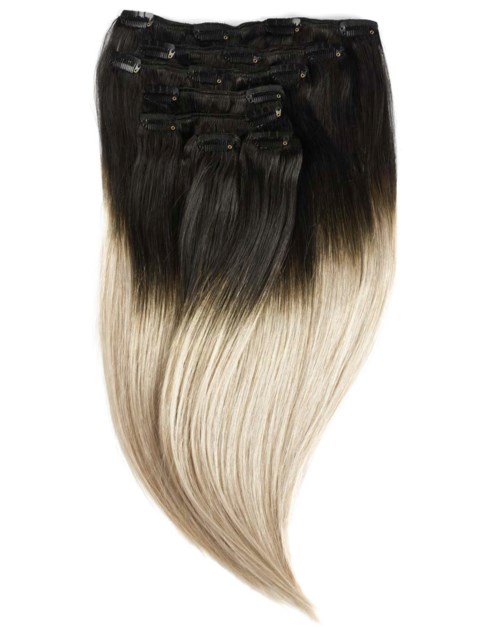 Rapunzel of Sweden 7 pieces 50 cm O1.2/10.5 Black Brown/Grey Ombre