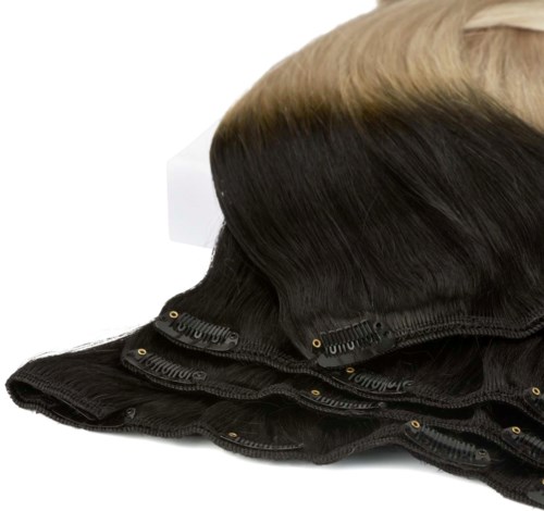 Rapunzel of Sweden 7 pieces 50 cm O1.2/10.5 Black Brown/Grey Ombre