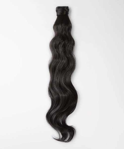 Rapunzel of Sweden Vegan Ponytail Beach Wave / Clip-in / Medium Volume 50 cm 1.0 Black