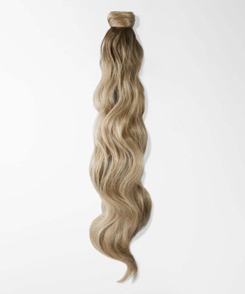 Rapunzel of Sweden Vegan Ponytail Beach Wave / Clip-in / Medium Volume 40 cm Brown Ash Blonde Balayage B5.1/7.3