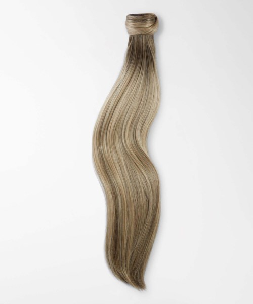 Rapunzel of Sweden Vegan Ponytail Straight / Clip-in / Medium Volume 50 cm Dark Ashy Blonde Balayage B2.6/10.7