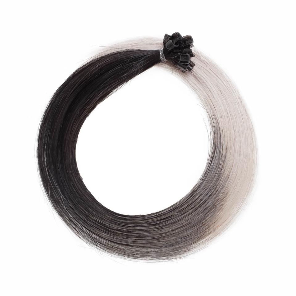 Rapunzel of Sweden Nail Hair Original Straight O1.2/10.5 Black Brown/Grey Ombre 40cm