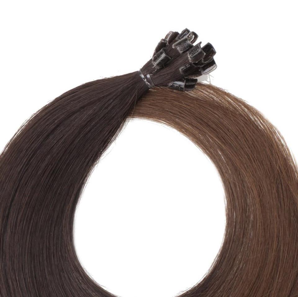 Rapunzel of Sweden Nail Hair Premium Straight O2.3/5.0 Chocolate Brown Ombre 40cm