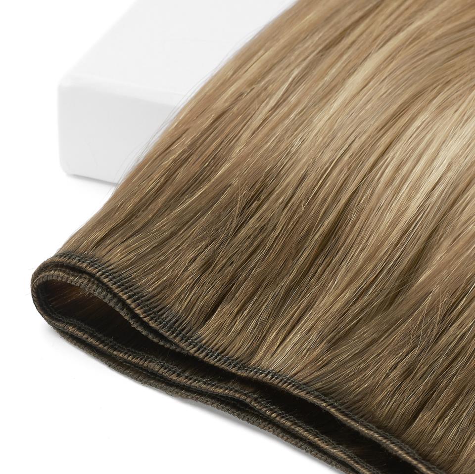Rapunzel of Sweden Premium Weft Extensions - Single Layer Brown Ash Blonde Balayage B5.1/7.3 60 cm