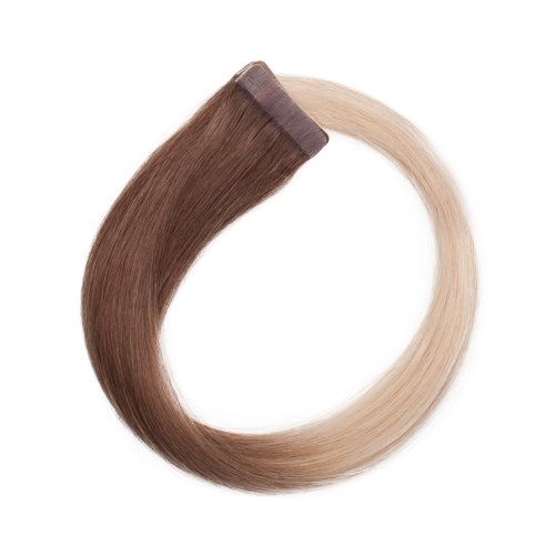 Hårfärg växlar från mörkbrun till ljus blond i en cirkelform.