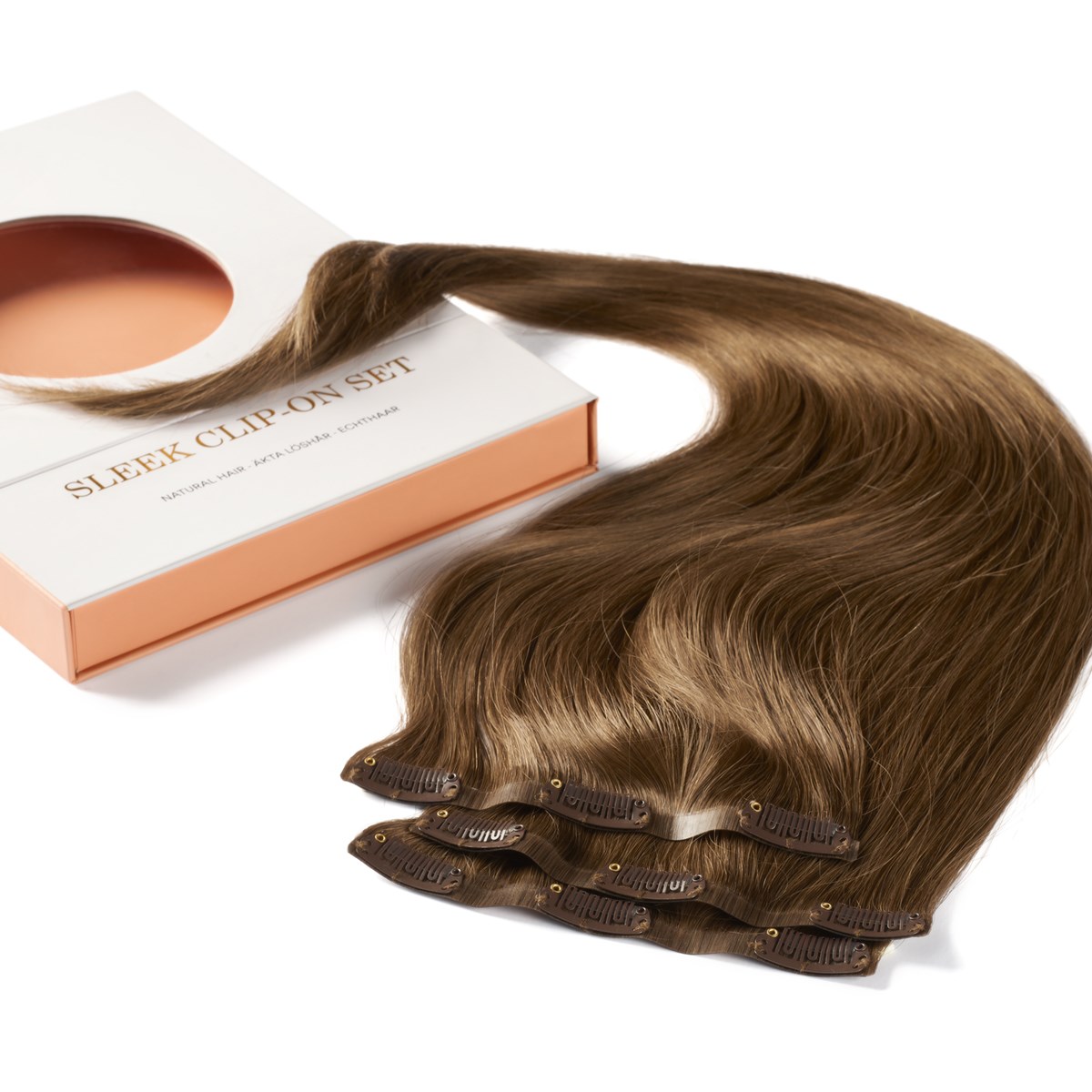 Alternativ bild 1 för Rapunzel of Sweden Clip-on set Sleek Clip-on set 3 pieces 50 cm