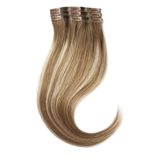 Rapunzel of Sweden Invisible Clip-ins Straight / Light Volume / 3 pieces 50 cm Brown Ash Blonde Balayage B5.1/7.3