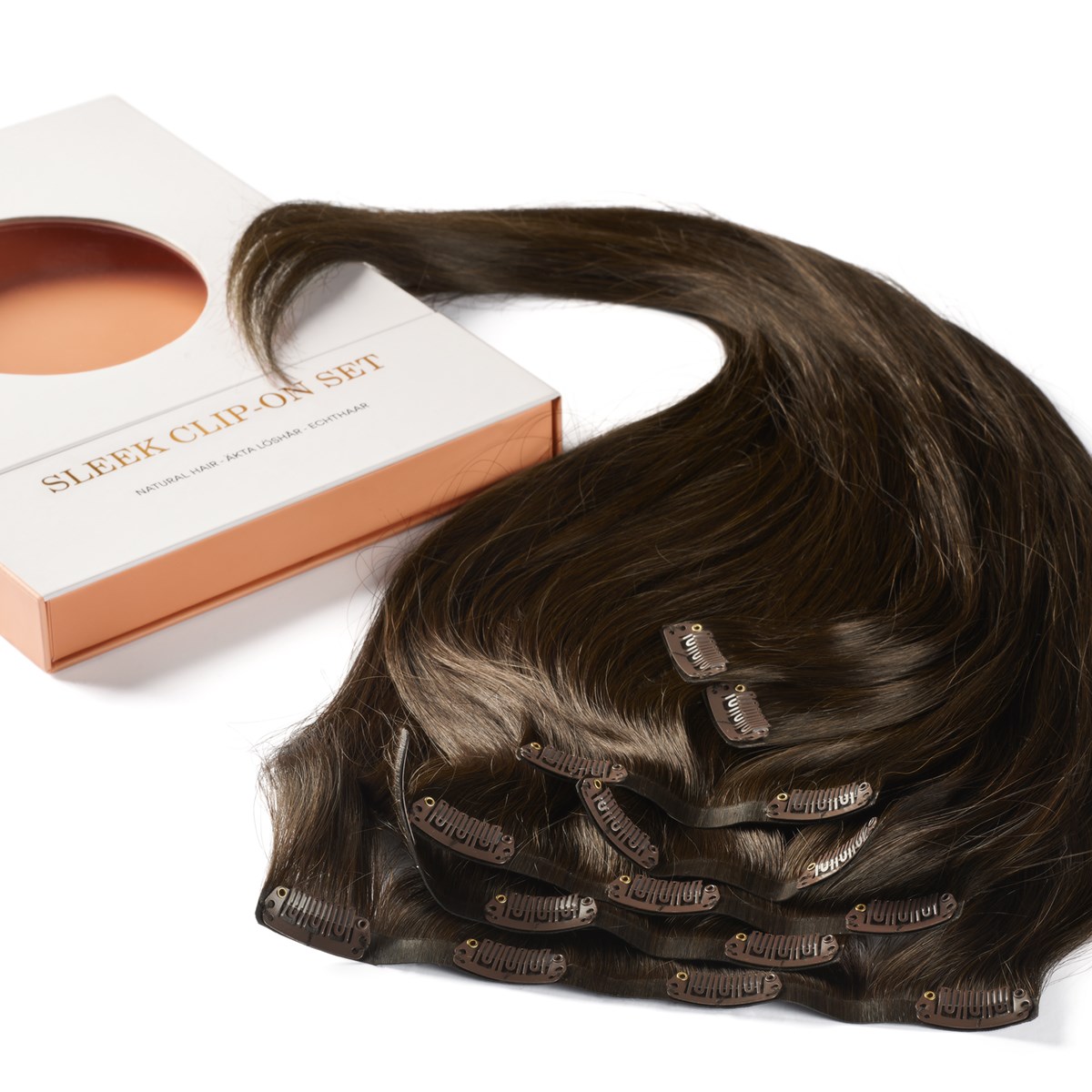 Alternativ bild 1 för Rapunzel of Sweden Clip-on set Sleek Clip-on set 7 pieces 50 cm