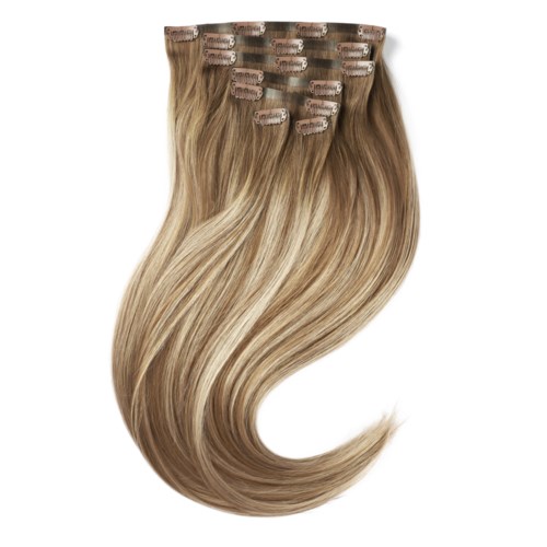 Rapunzel of Sweden Invisible Clip-ins Straight / Medium Volume / 7 pieces 50 cm Brown Ash Blonde Balayage B5.1/7.3