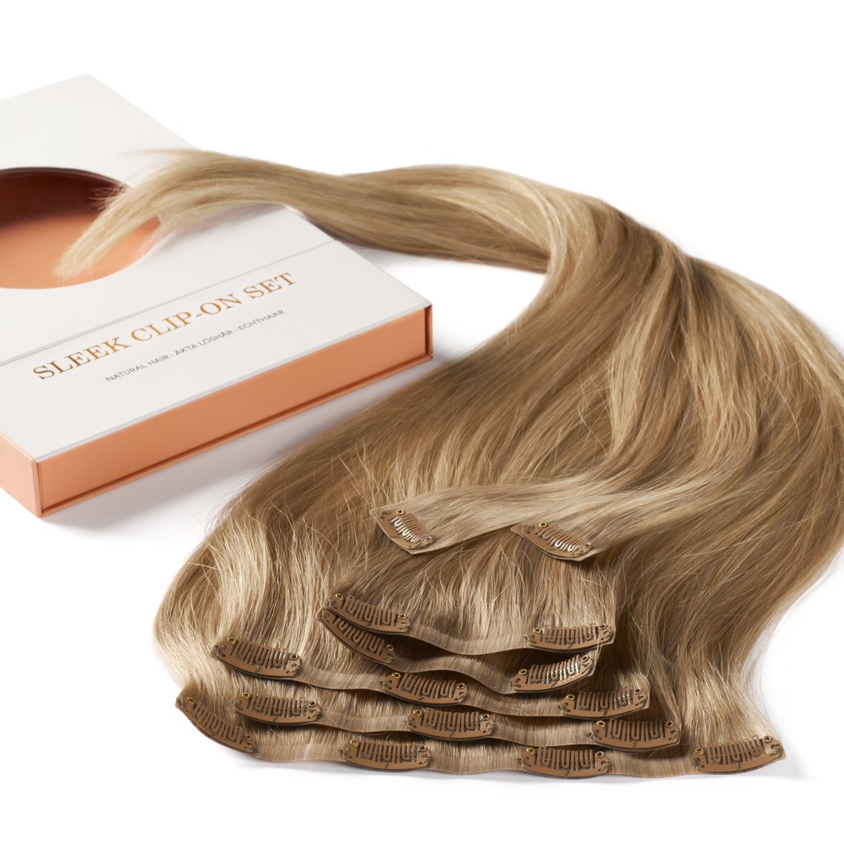 Alternativ bild 1 för Rapunzel of Sweden Clip-on set Sleek Clip-on set 7 pieces 50 cm