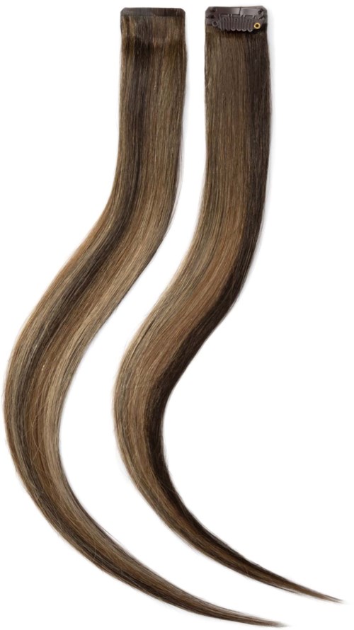 Rapunzel of Sweden Single Invisible Clip-ins Straight / 2 pieces 40 cm Hazelnut Caramel Balayage B2.3/5.0