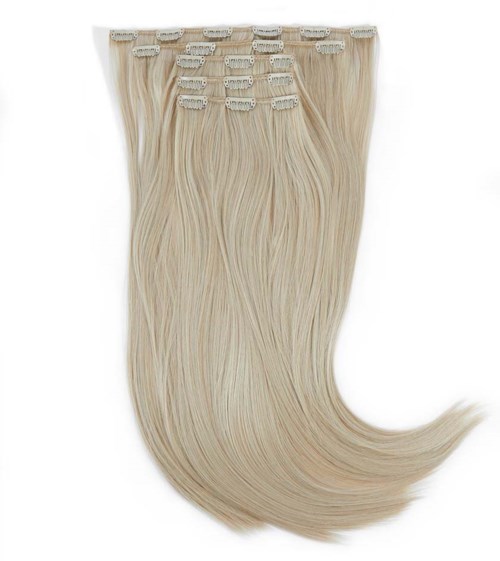 Rapunzel of Sweden Vegan Clip-ins Straight / Medium Volume / 5 pieces 50 cm 10.7 Light Grey