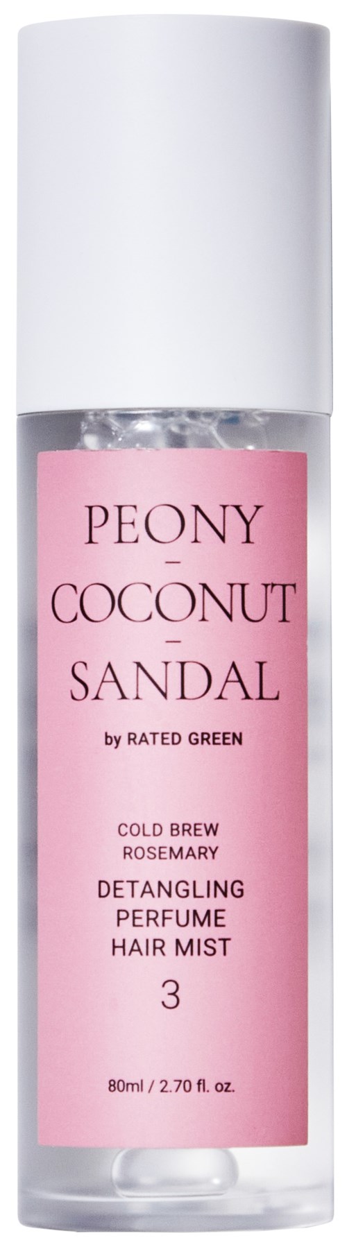 Rated Green Detangling Perfume Hair Mist 3 Peony-Coconut-Sandal 80 ml