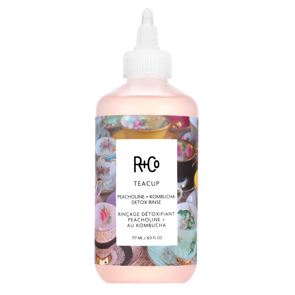 R+Co Teacup Peacholine + Kombucha Detox Rinse 177 ml