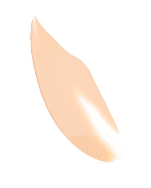 A creamy, curved line resembling a brushstroke or a smear on a white background.