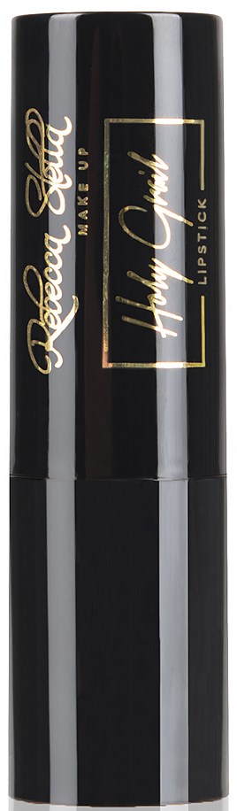 En svart läppstiftstift med guld- och vitt text, märkt 'Becca Belle' och 'Lily Chic.'