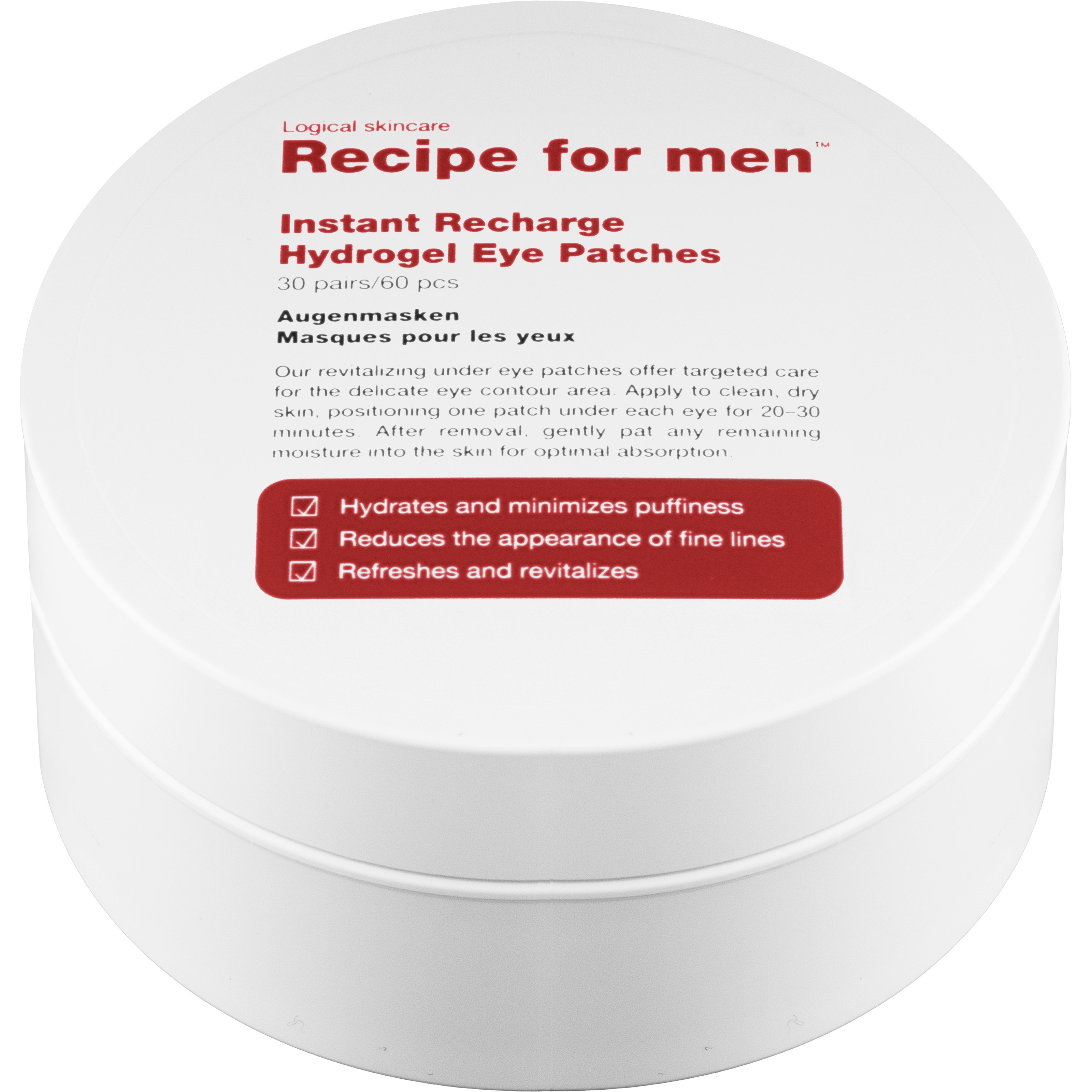 Recipe for men Instant Recharge Eye Patches billede