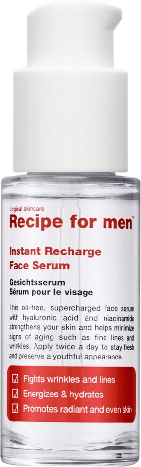 Recipe for men Instant Recharge Face Serum 30 ml