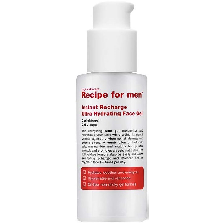 Recipe for men Instant Recharge Ultra Hydrating Face Gel 75 ml billede