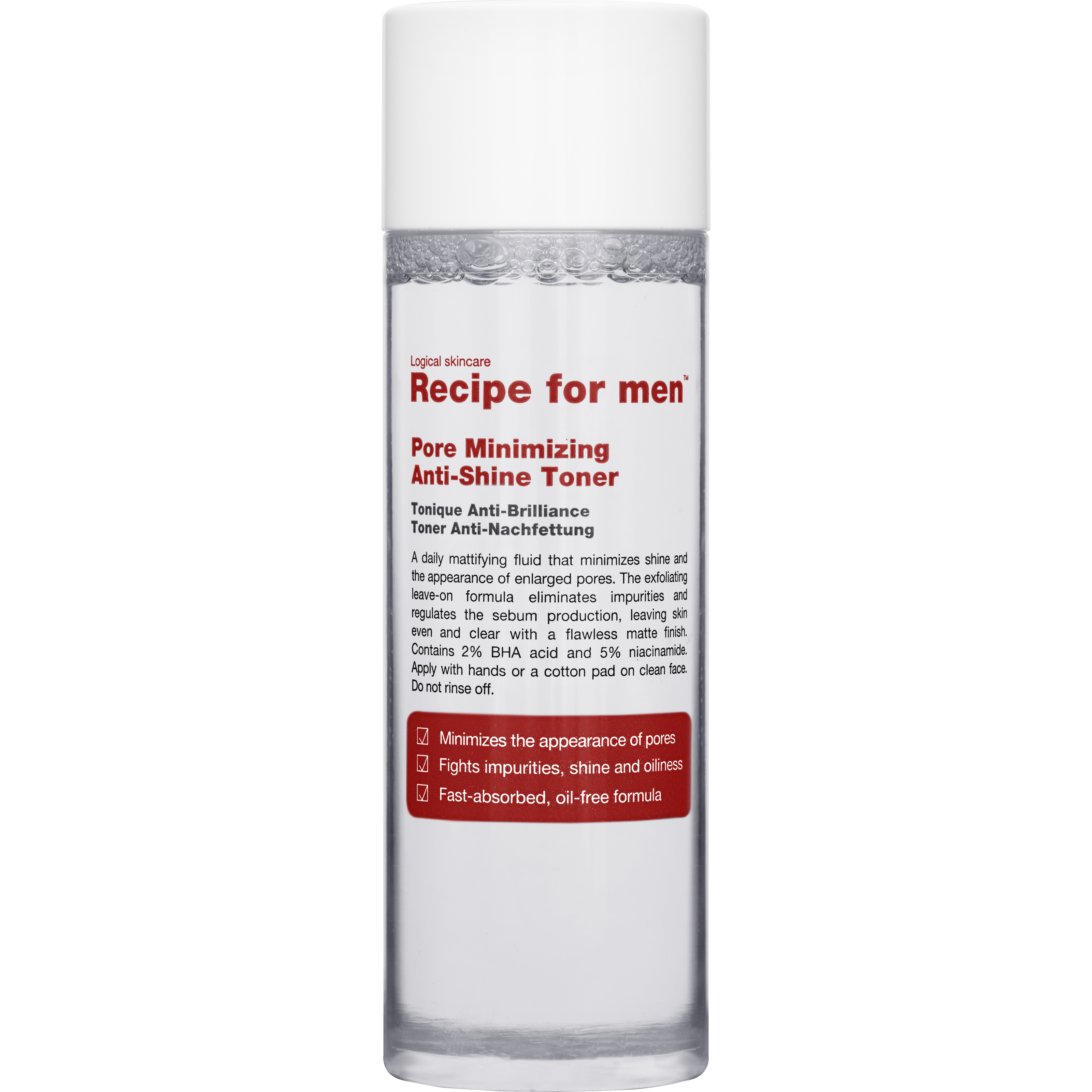 Recipe for men Pore Minimizing Anti-Shine Toner 100 ml