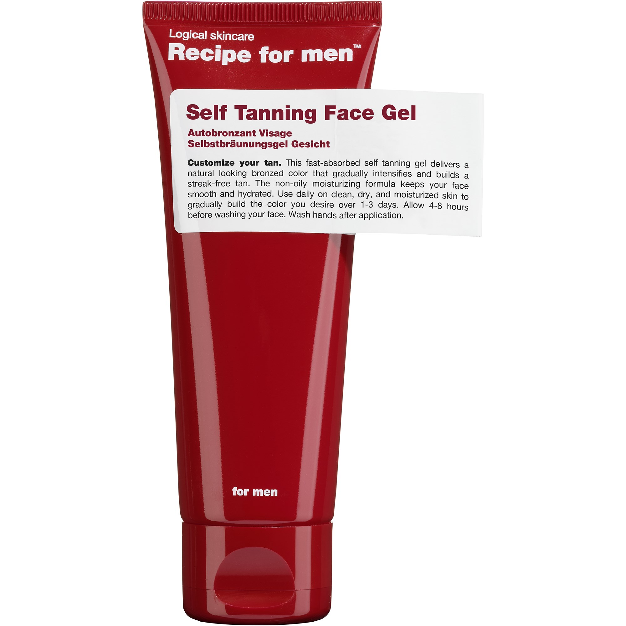 Recipe for men Self Tanning Face Gel 75 ml billede