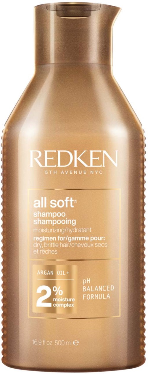 A shampoo bottle with bubbles, showing claims of being smoother and easier to detangle hair.