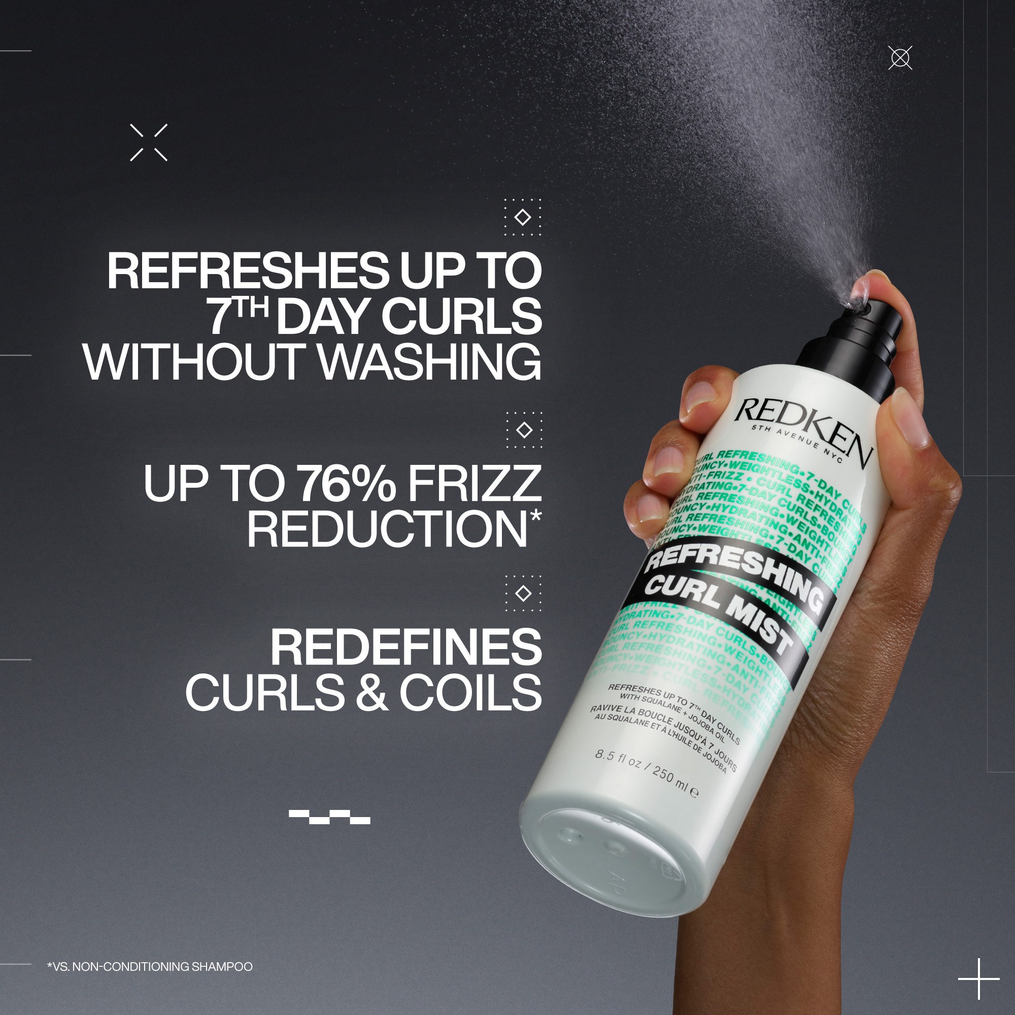 Redken Curl Stylers Refreshing Curl Mist 250 ml (obrázok 3)