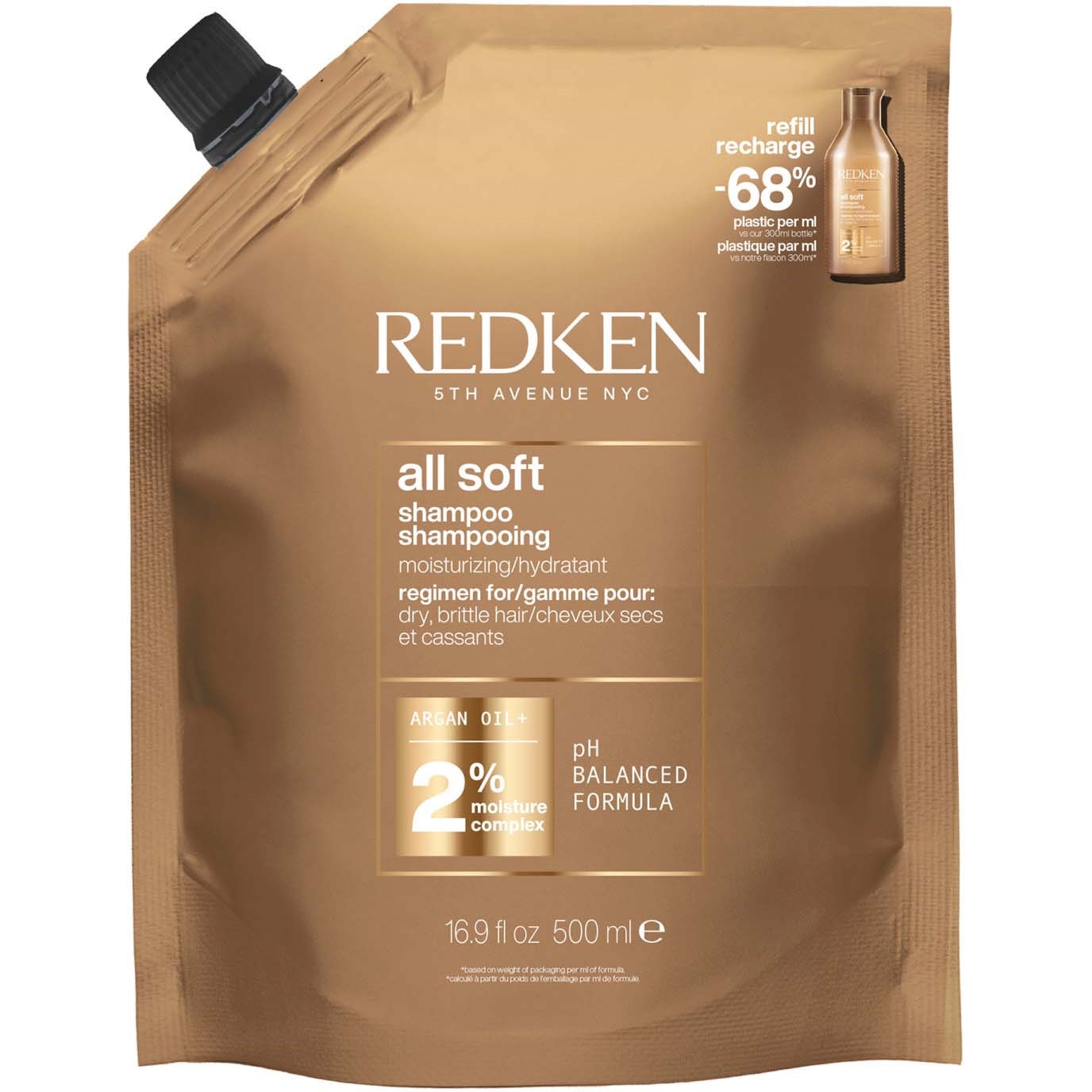 Redken All Soft Shampoo Refill - 500 ml