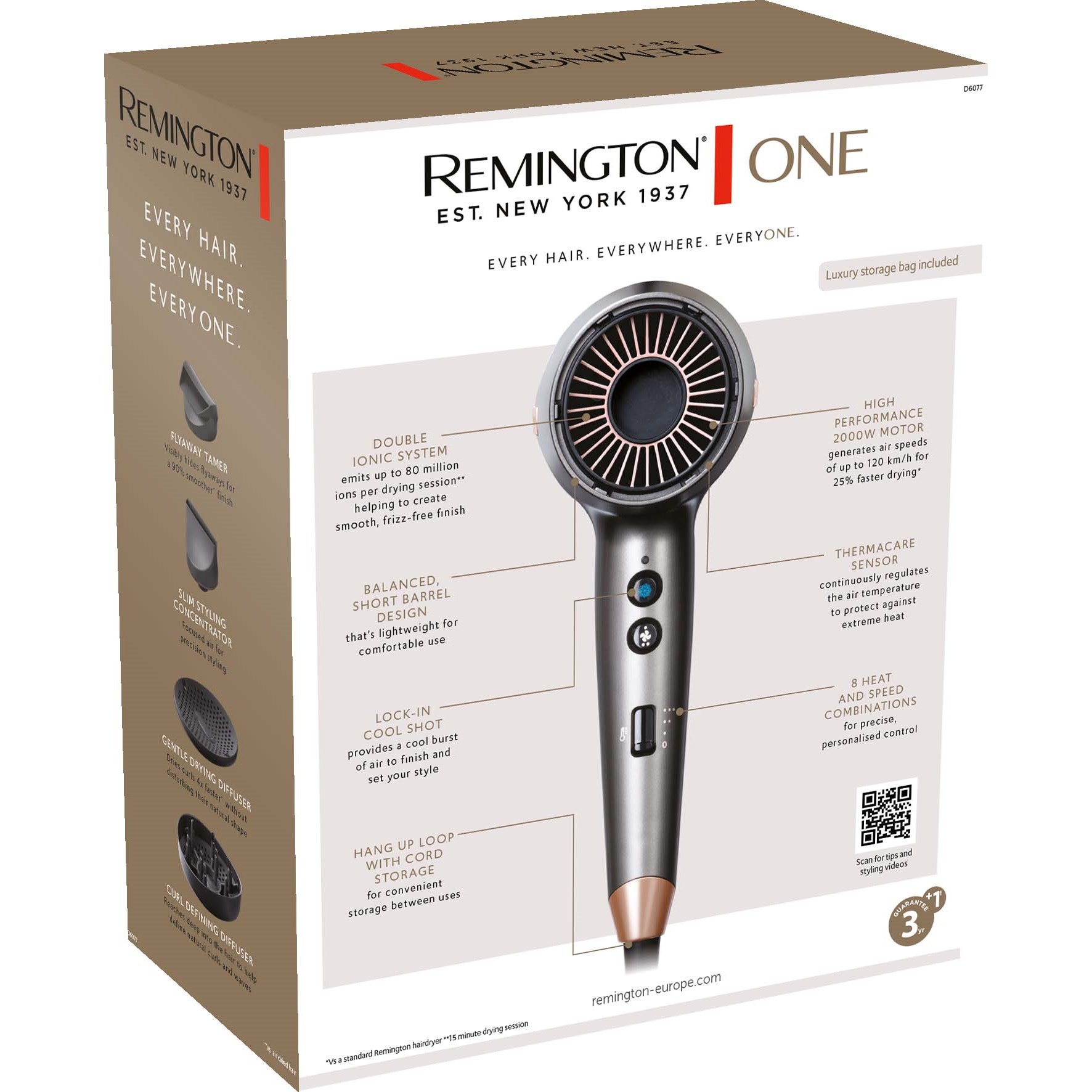 Remington ONE Dry & Style Hairdryer D6077 (obrázok 9)