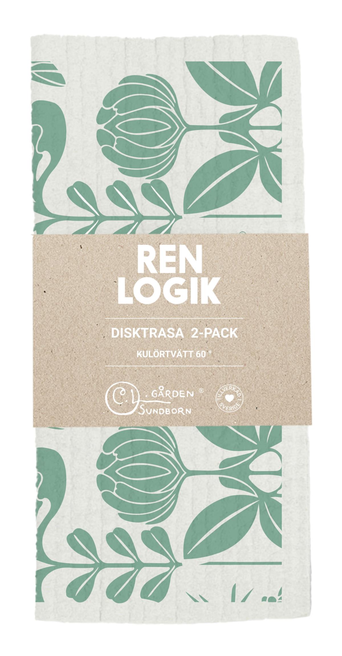 Ren Logik Dish Cloth 2-Pack Green/Yellow 40 g