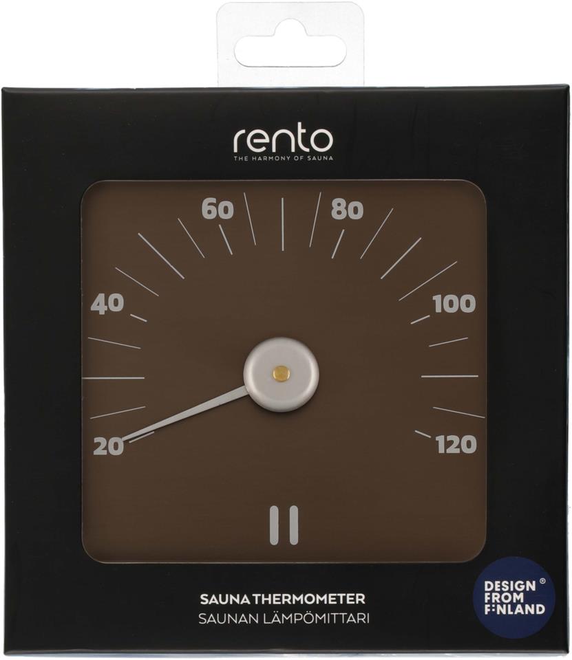Rento Aluminium Sauna Thermometer Brown/Black