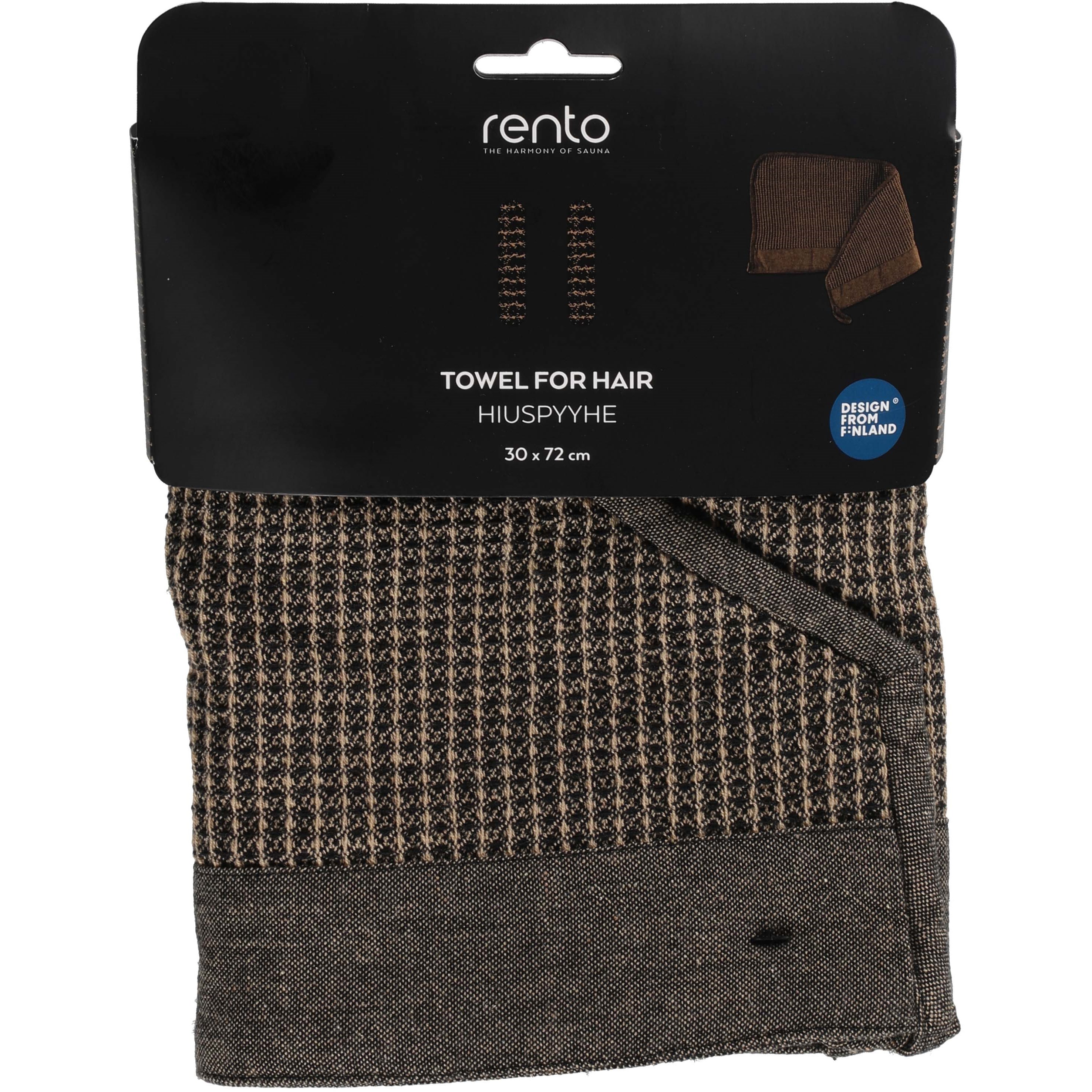 Rento Kenno Hair towel 30x72 cm Black/Beige (obrázok 3)