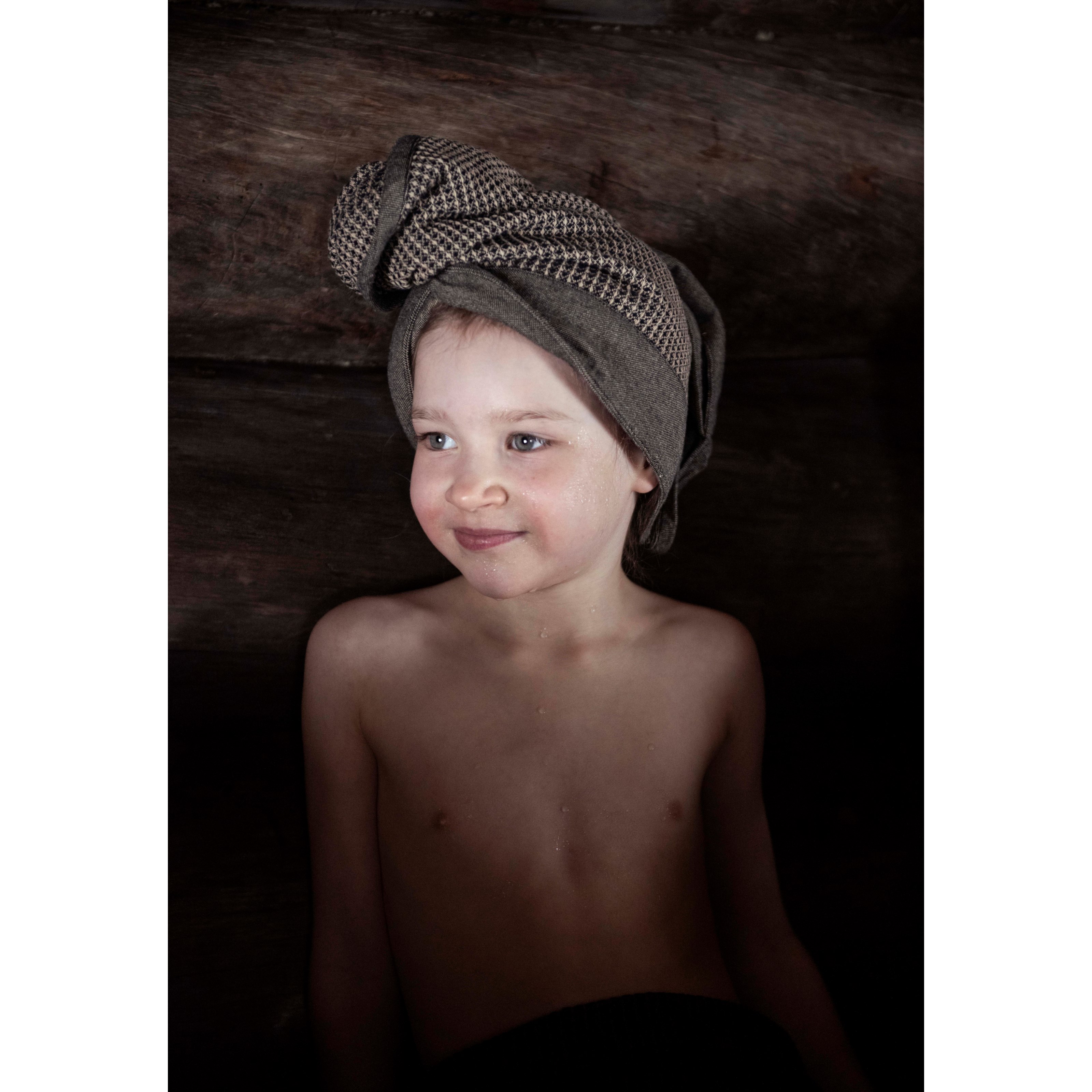 Rento Kenno Hair towel 30x72 cm Black/Beige (obrázok 7)