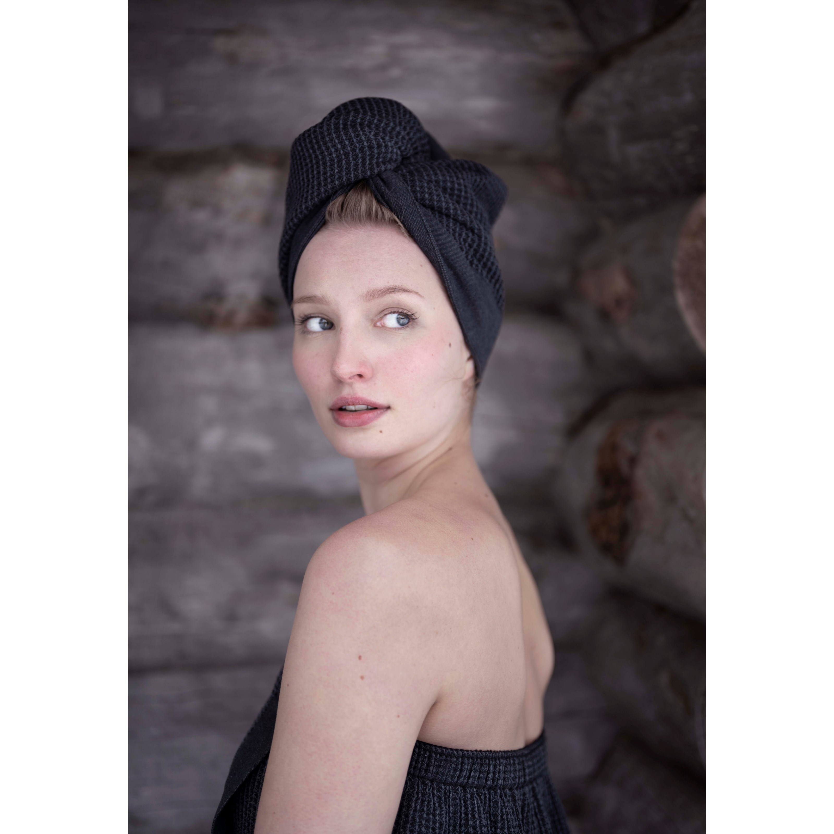 Rento Kenno Hair towel 30x72 cm Black/Grey (obrázok 5)