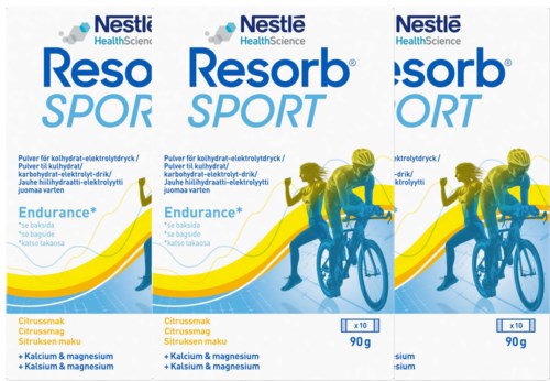 Resorb Vätskeersättning med Kalcium och Magnesium med Citrussmak 92g x3